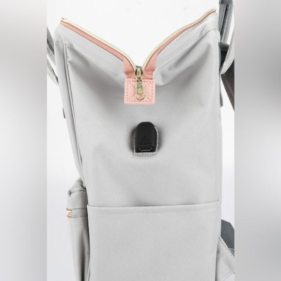 Himawari Contrast Waterproof Canvas Backpack Bag with Side Pockets - Picture 5 of 13